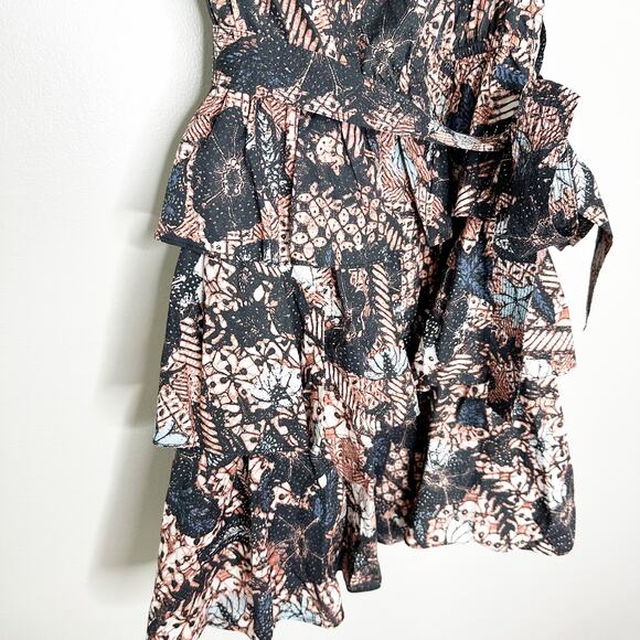 Ulla Johnson Honoria Ruffle Tie Waist Mini Dress in Bronze 4 - Picture 5 of 10